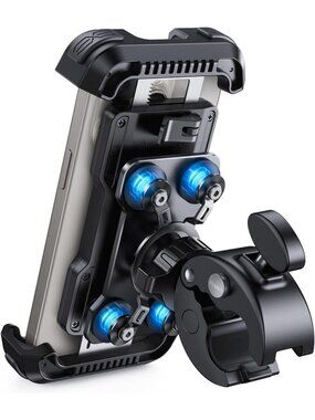 Universal Motorcycle Phone Mount Holder with Vibration Dampening for Stability